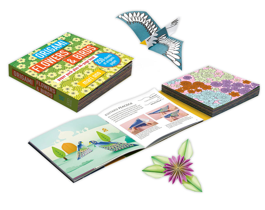 Origami Flowers and Birds : Paper Pack Plus 64-Page Book